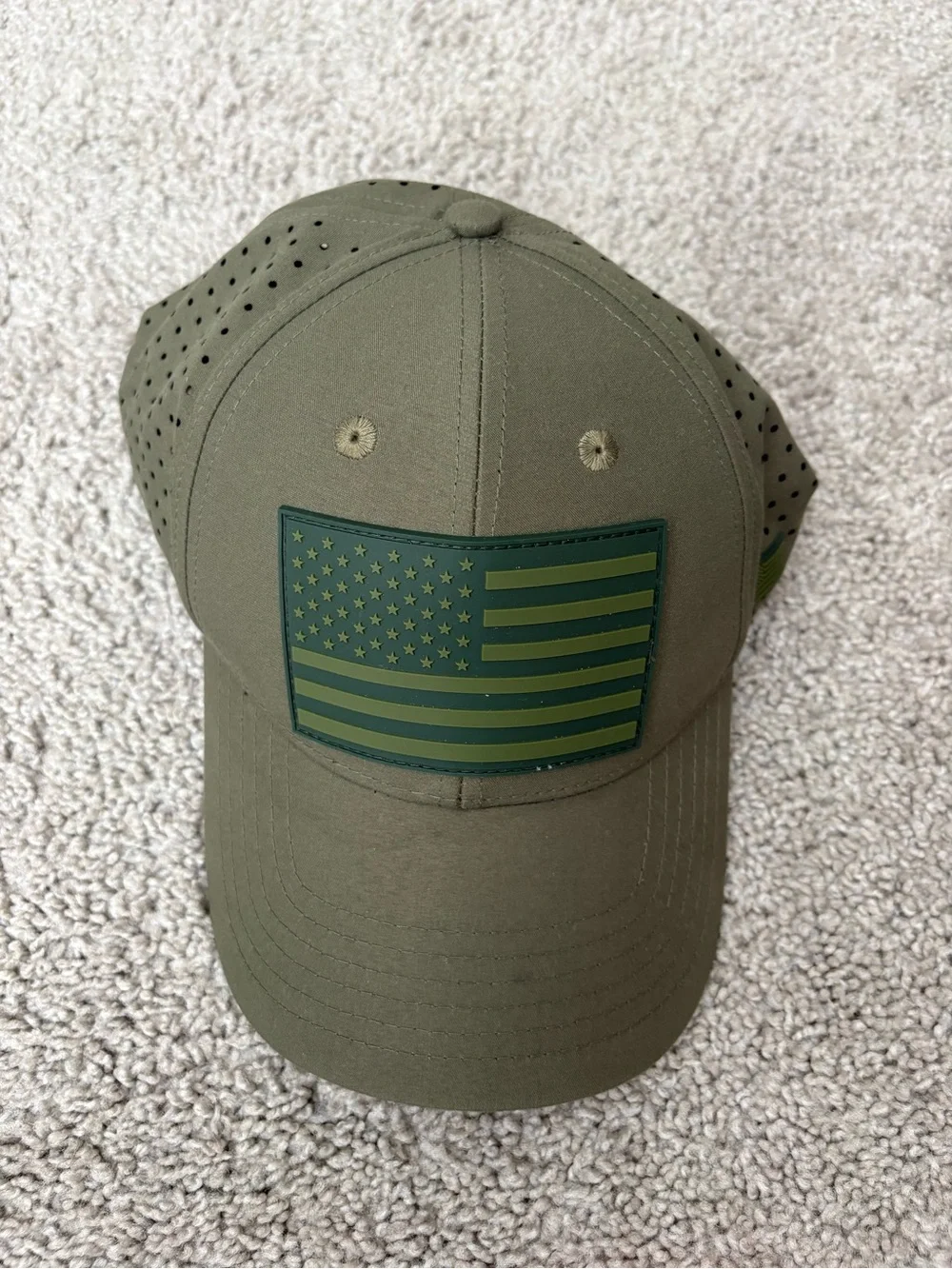 Olive Green American Flag Baseball Cap